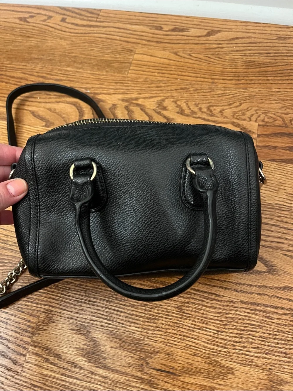 Coach Mini Baby Bennett Satchel (Model F34641) in Black Leather